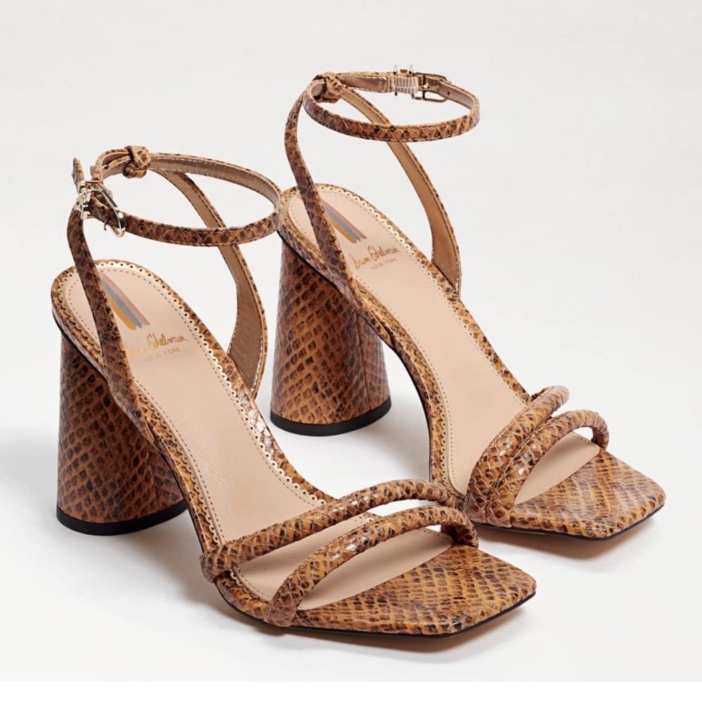 Sam Edelman Kia Heels in Wheat Snake